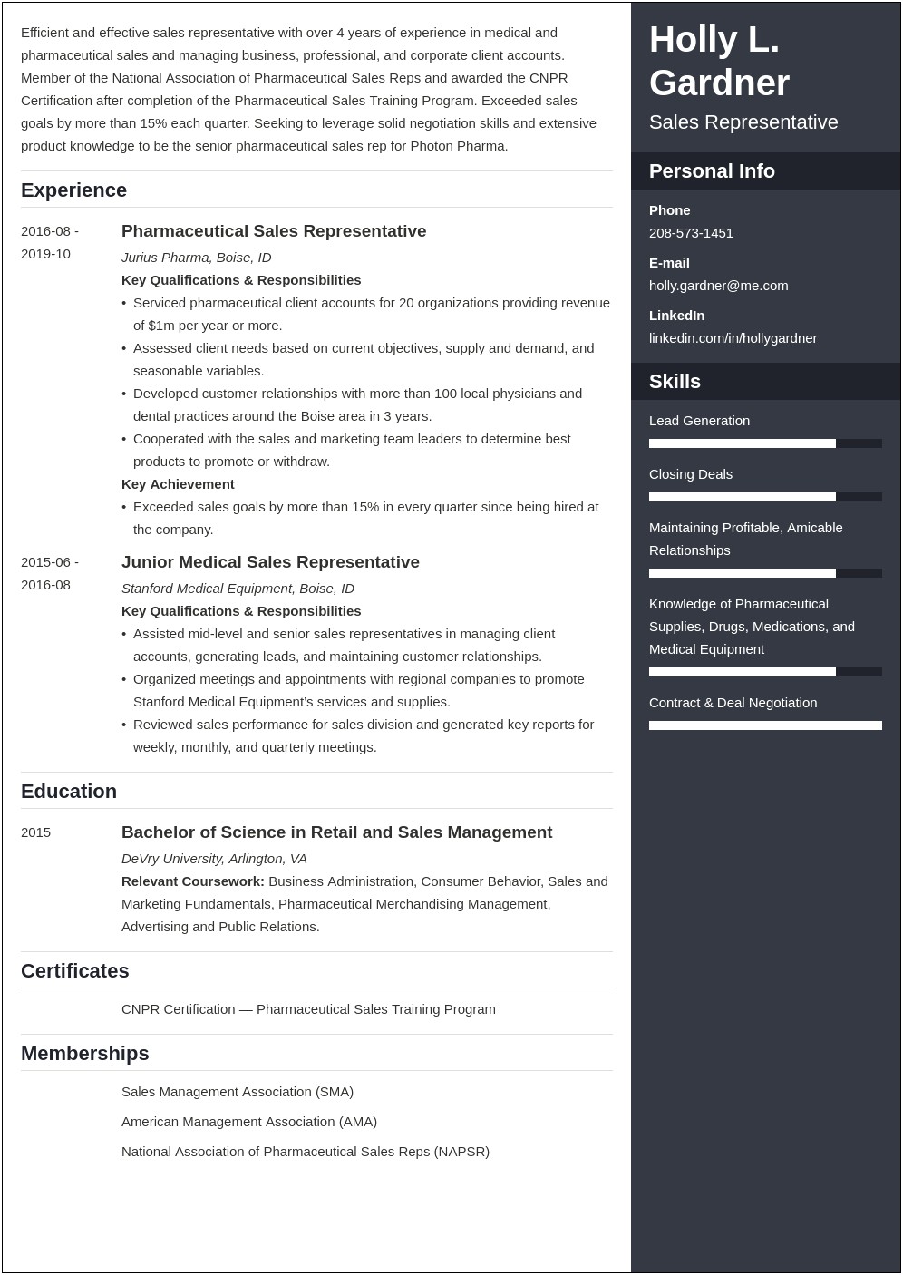 Marketing Representative Job Description Resume
