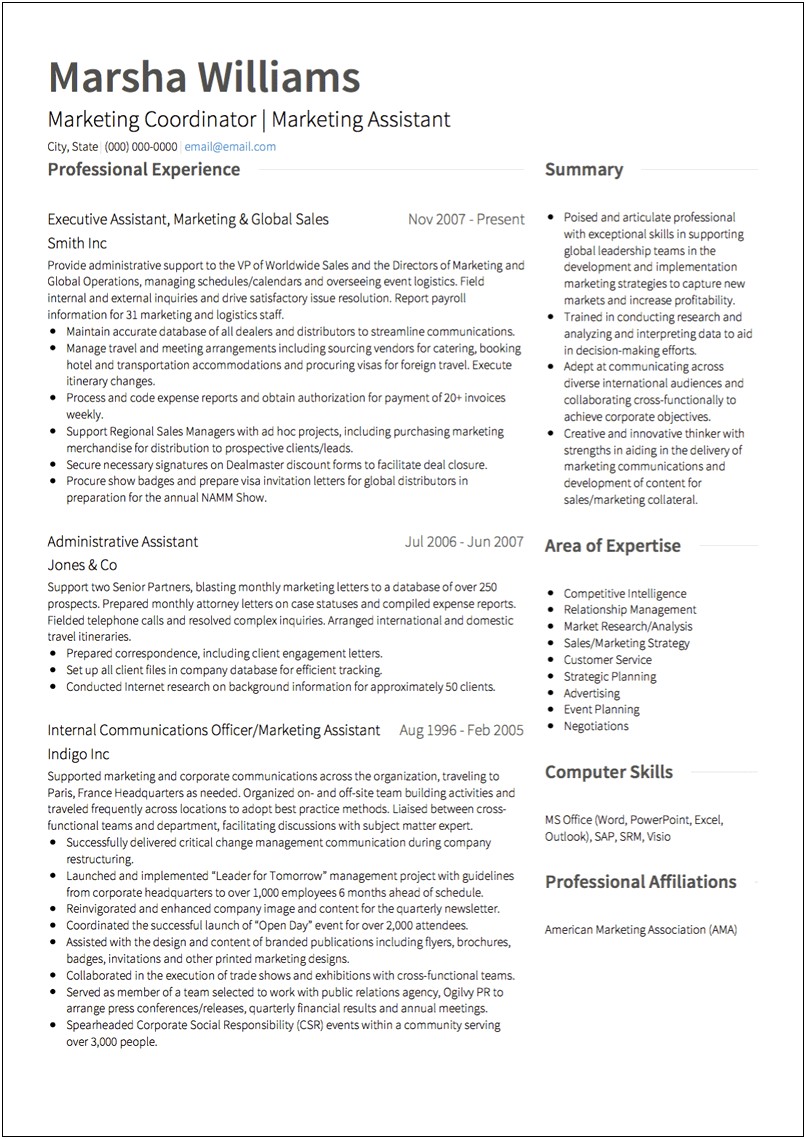 Marketing Skills Examples For Resume