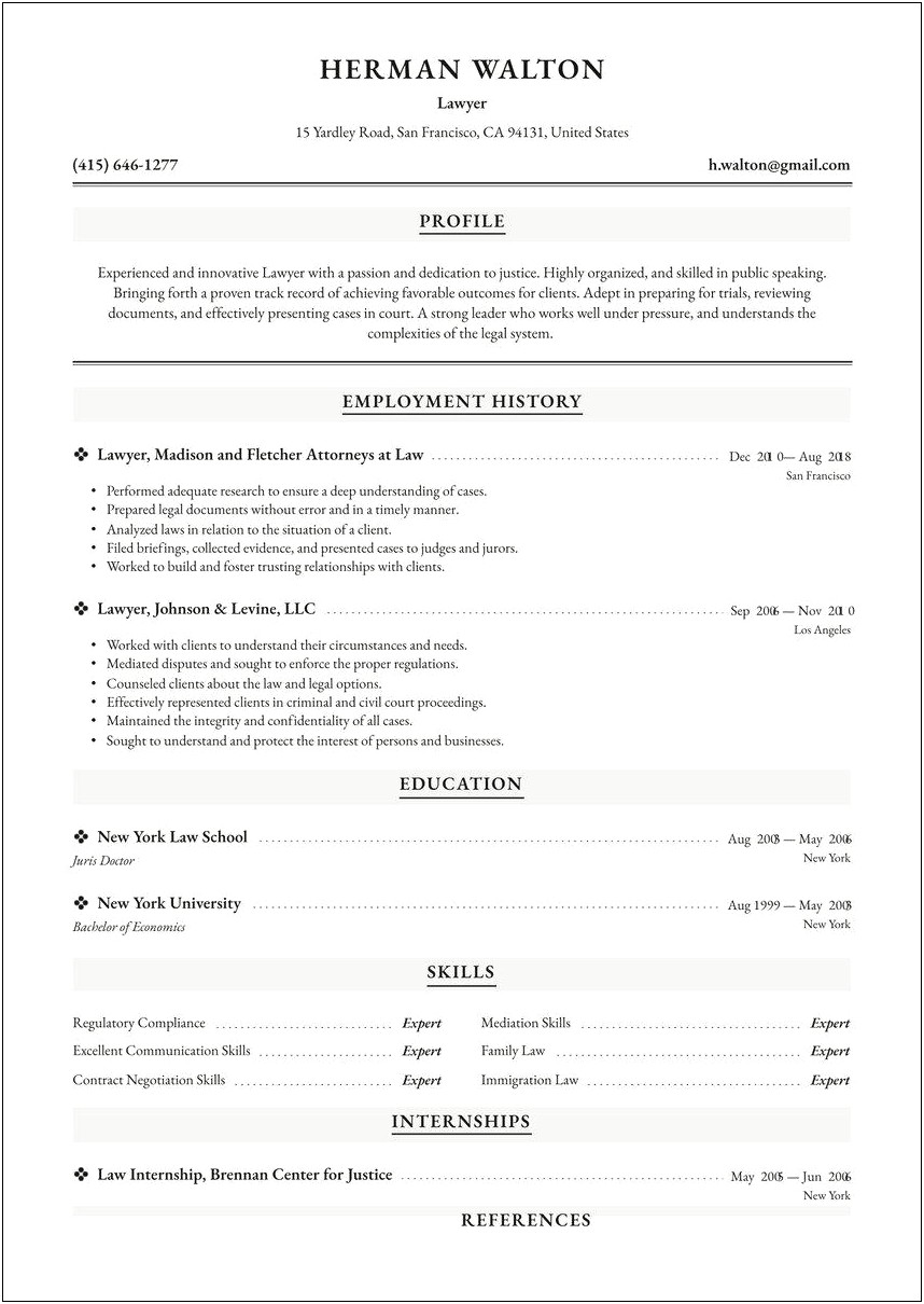 Marriage And Family Capital Resume Examples