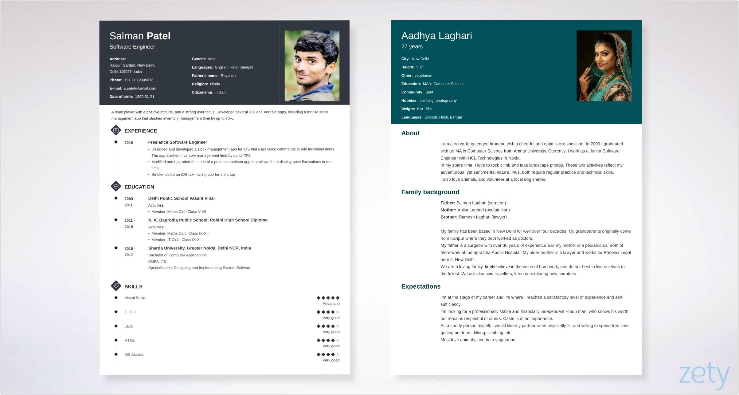 Marriage Resume Format For Girl In Word