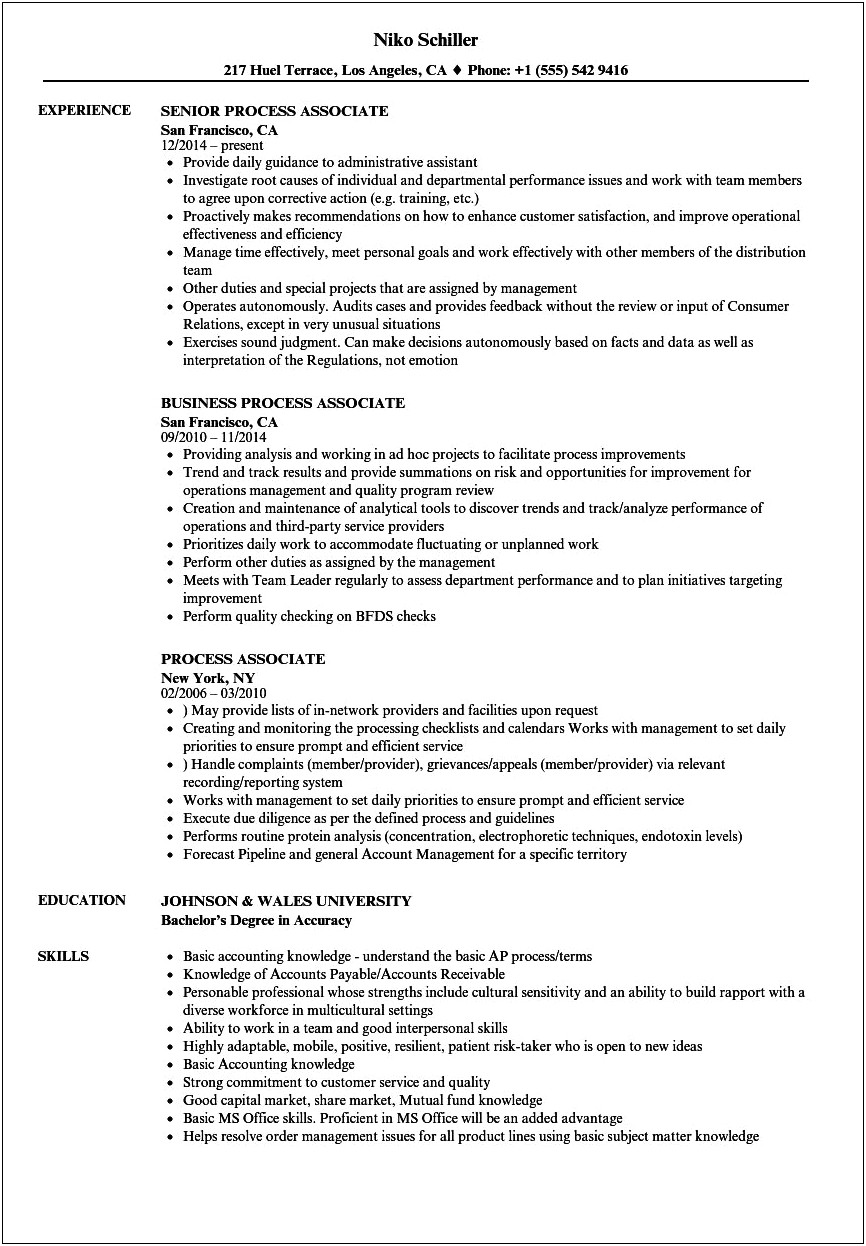 Mca 1 Year Experience Resume Format