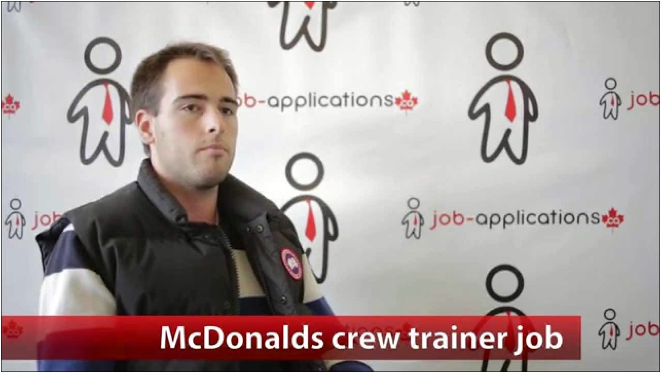 Mcdonalds Crew Trainer Job Description For Resume