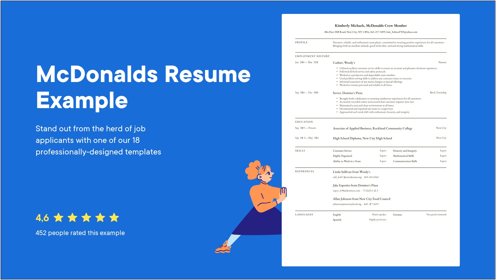 Mcdonalds Shift Manager Resume Template