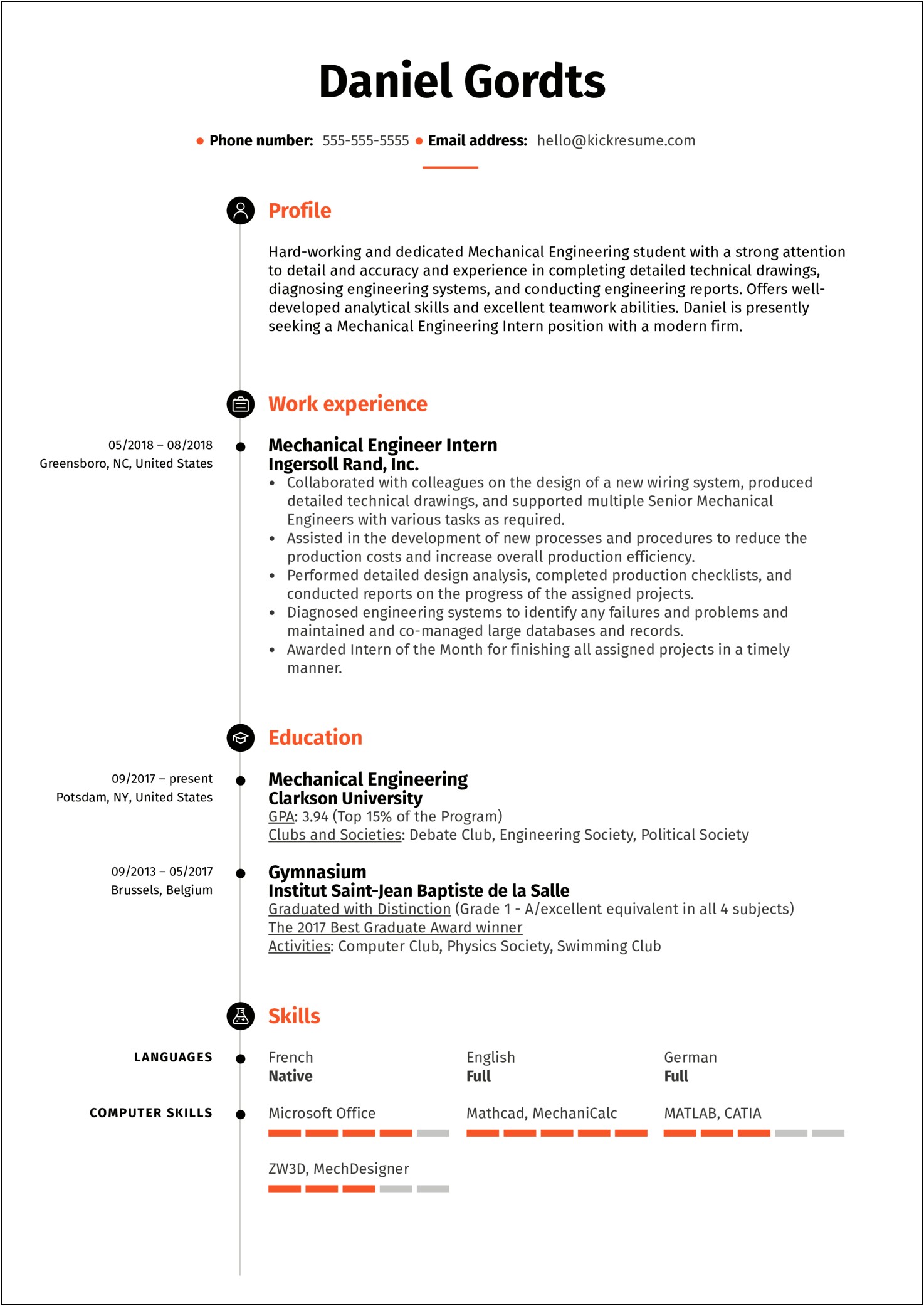 Mechanical Diploma Resume Format For Experience