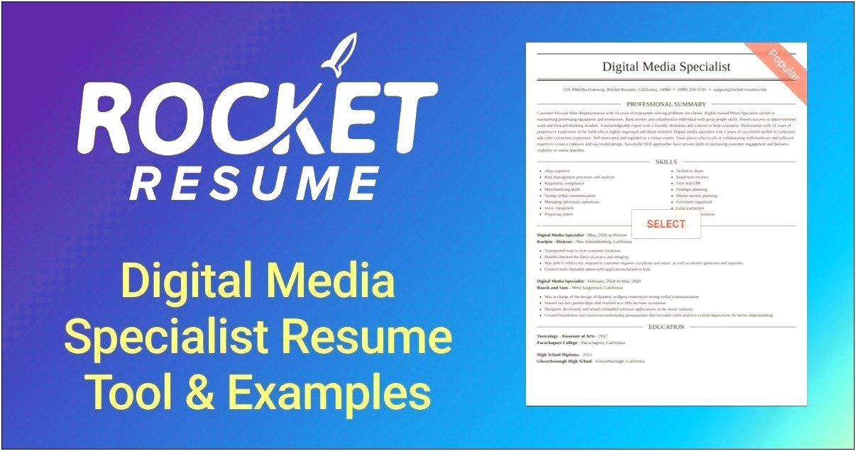 Media Specialist Nj Example Resume