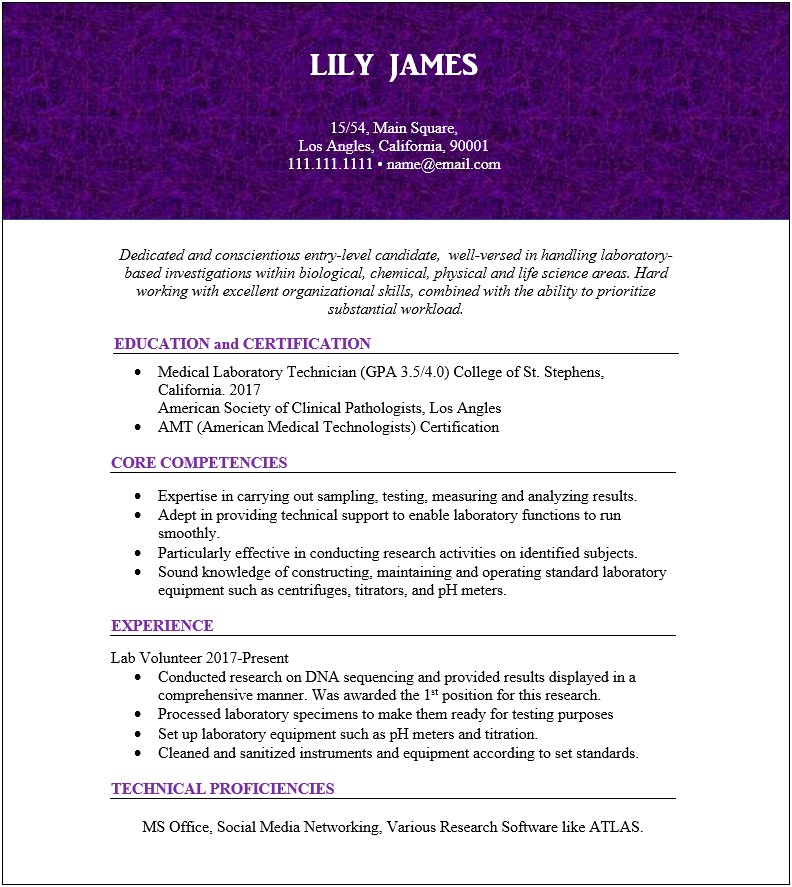 Medical Assistant Resume Examples No Experience