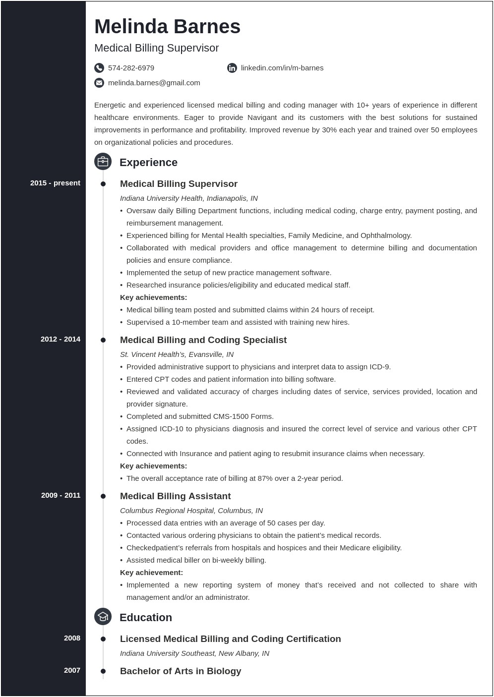 Medical Billing And Coding Job Description For Resume
