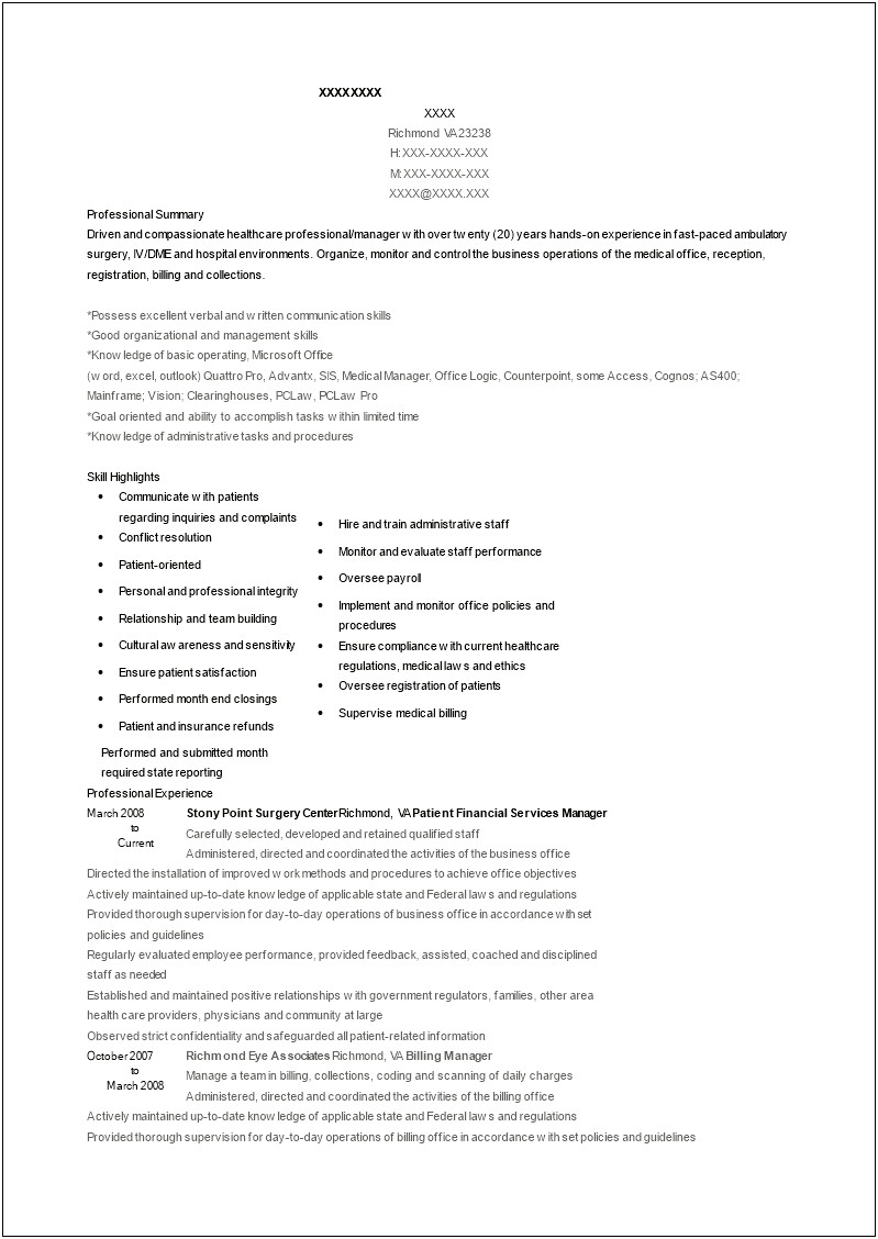 Medical Billing Manager Resume Examples