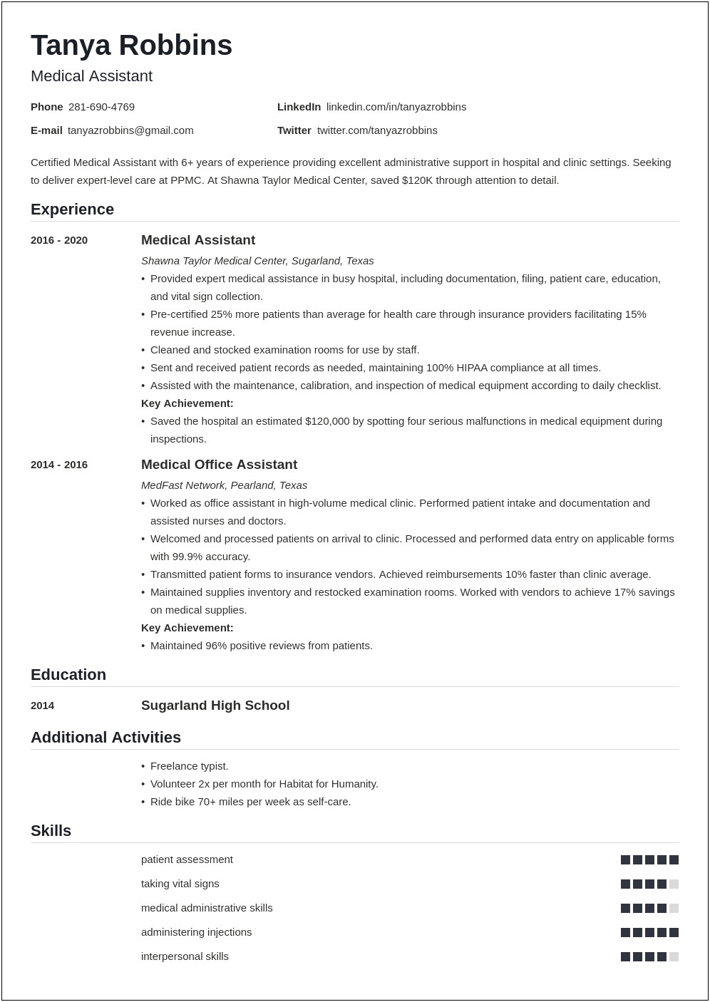 Medical Insurance Collector Resume Examples
