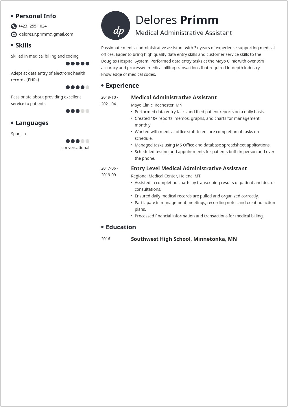 Medical Office Assistant No Experience Resume