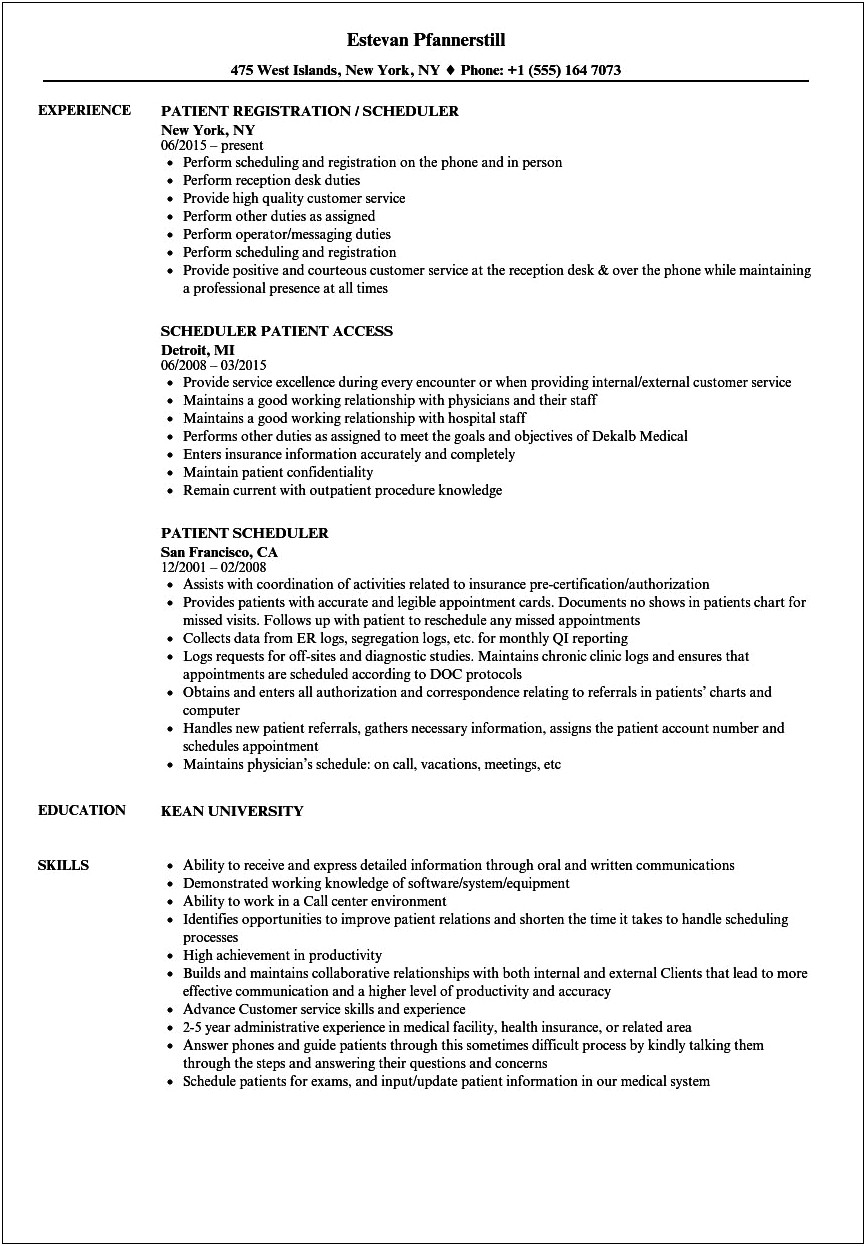 Medical Registrar Job Description Resume