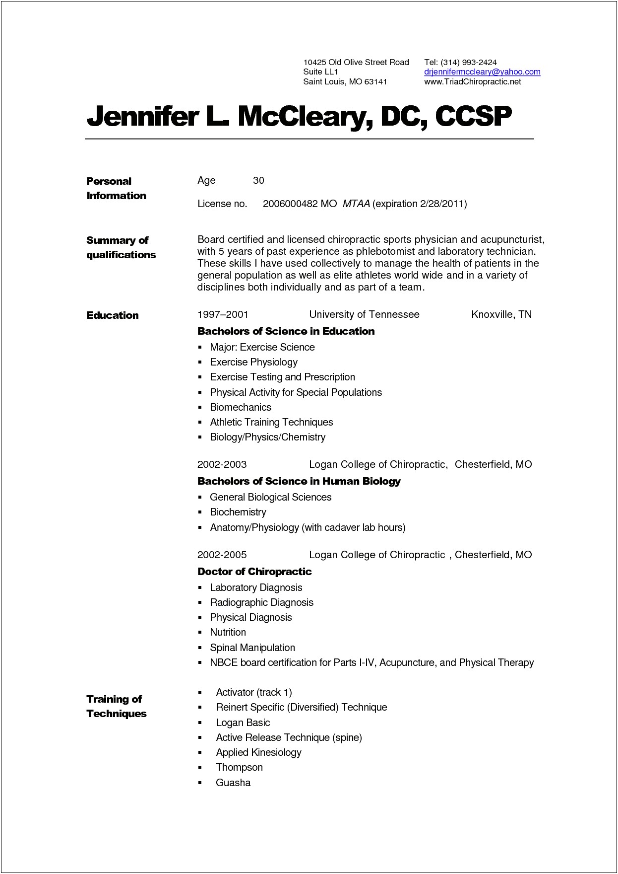 Medical School Applicant Resume Examples