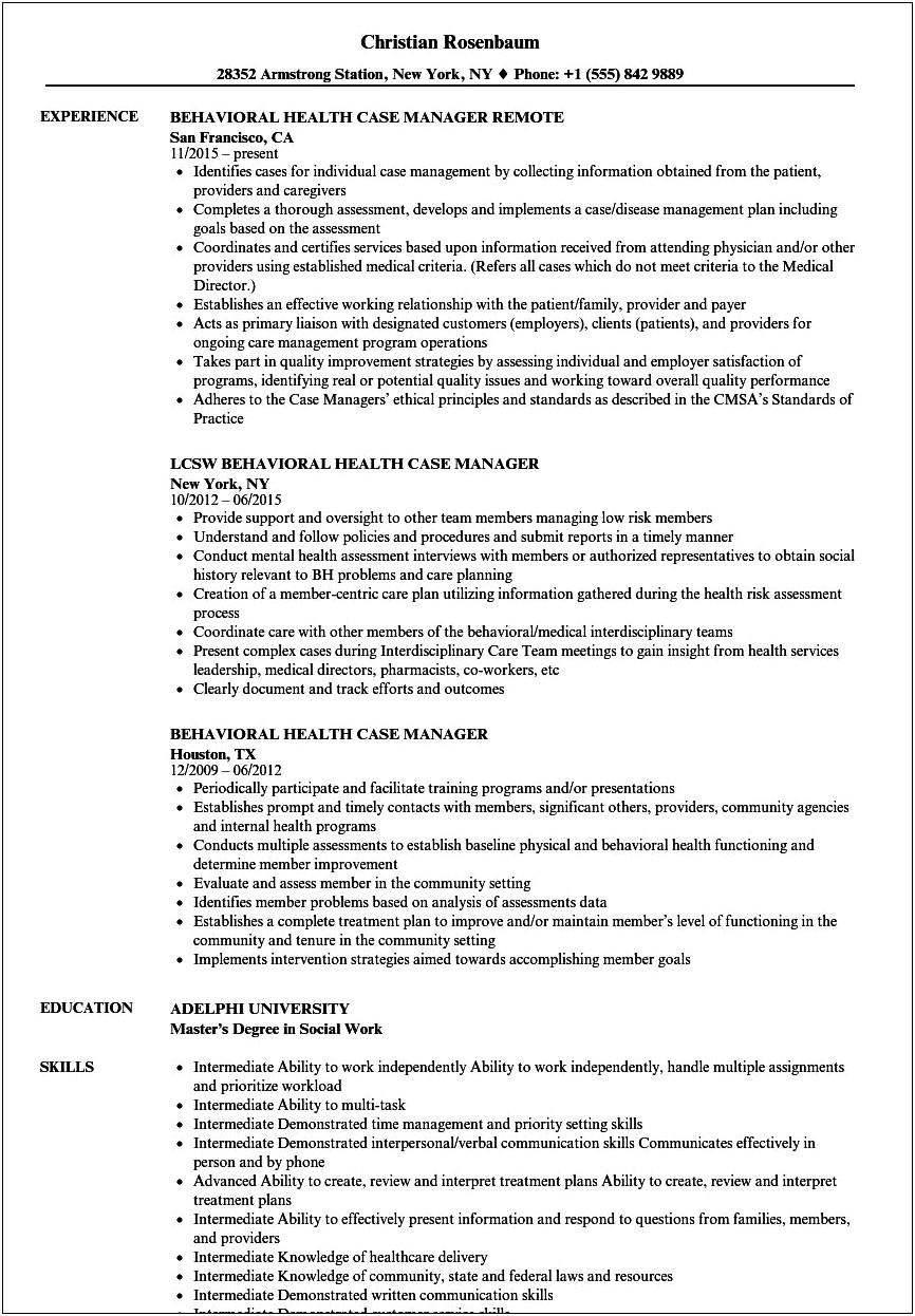 Mental Health Aide Resume Example