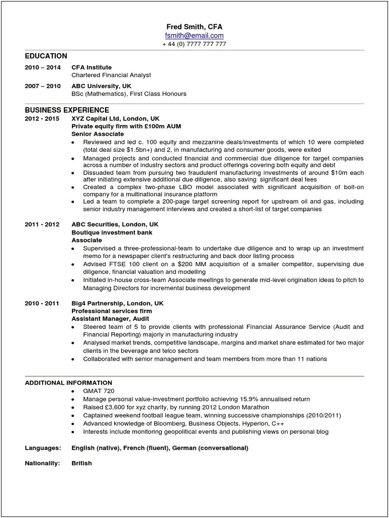 Mergers And Inquisitions Banking Resume Template