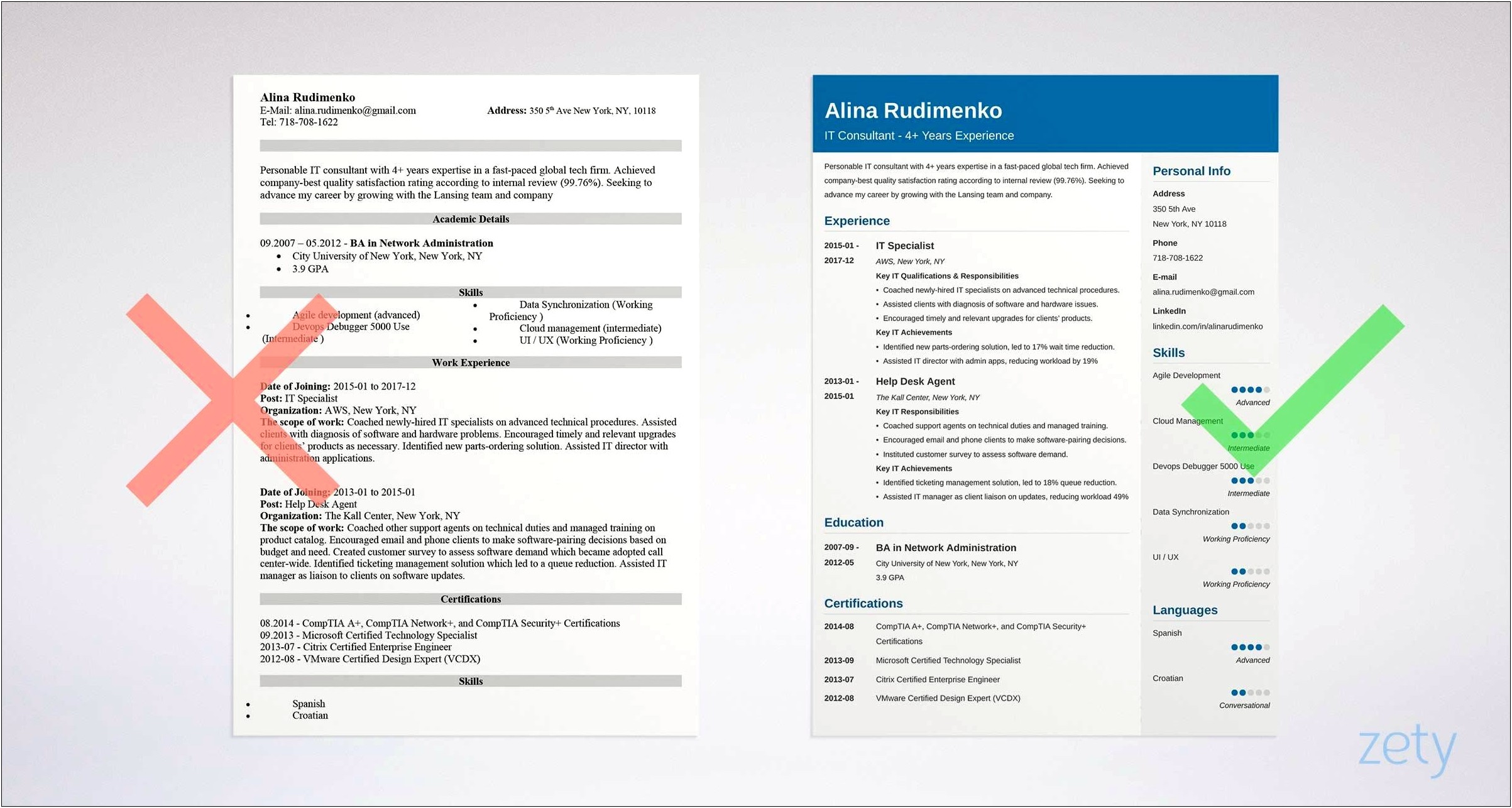Microsoft Certified Professional Resume Sample