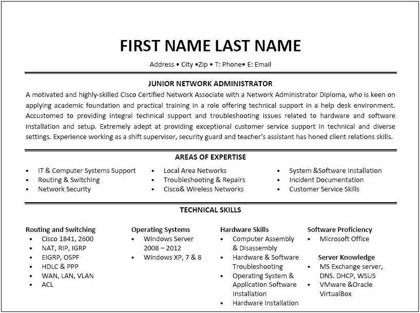 Microsoft Exchange Administrator Resume Sample