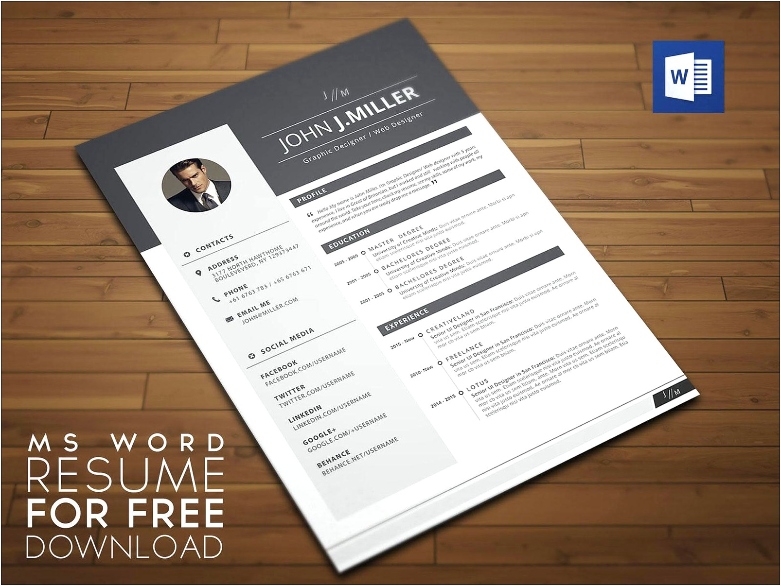 Microsoft Word Free Resume Downloadable Templates