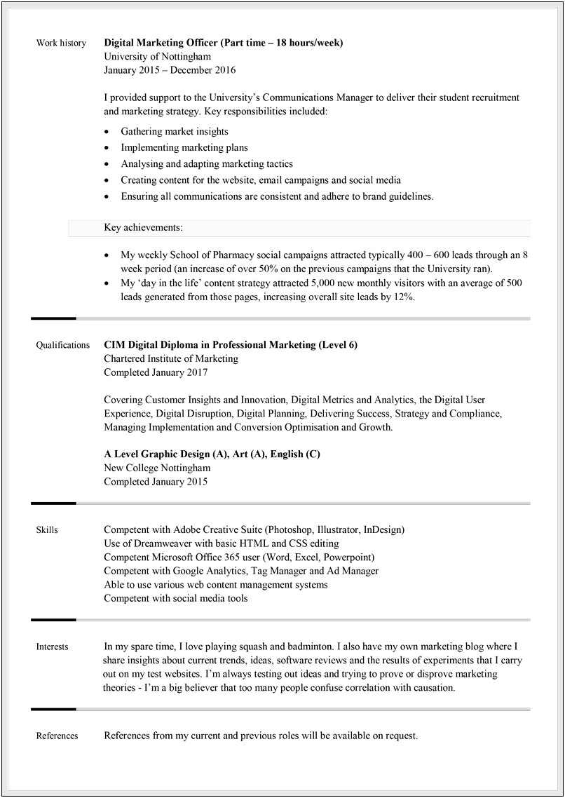 Microsoft Word Impressive Resume Template For Marketer