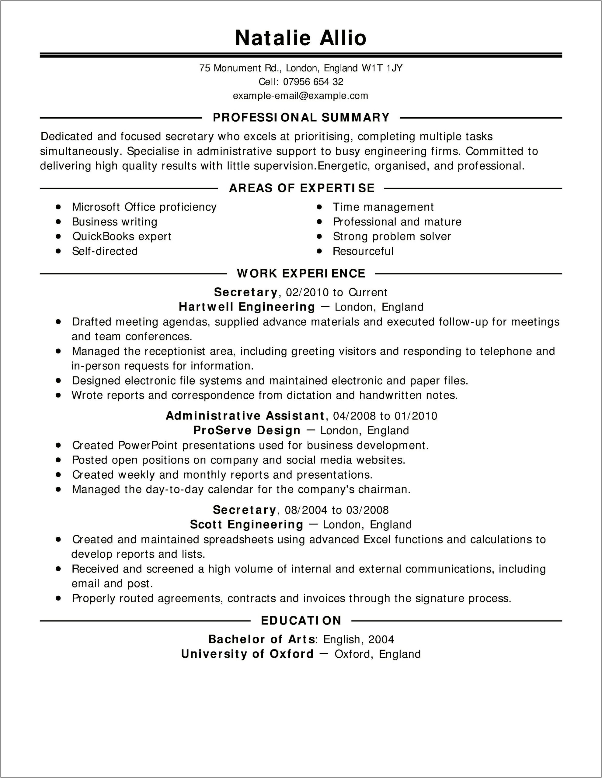 Microsoft Word Placing Lines On A Resume