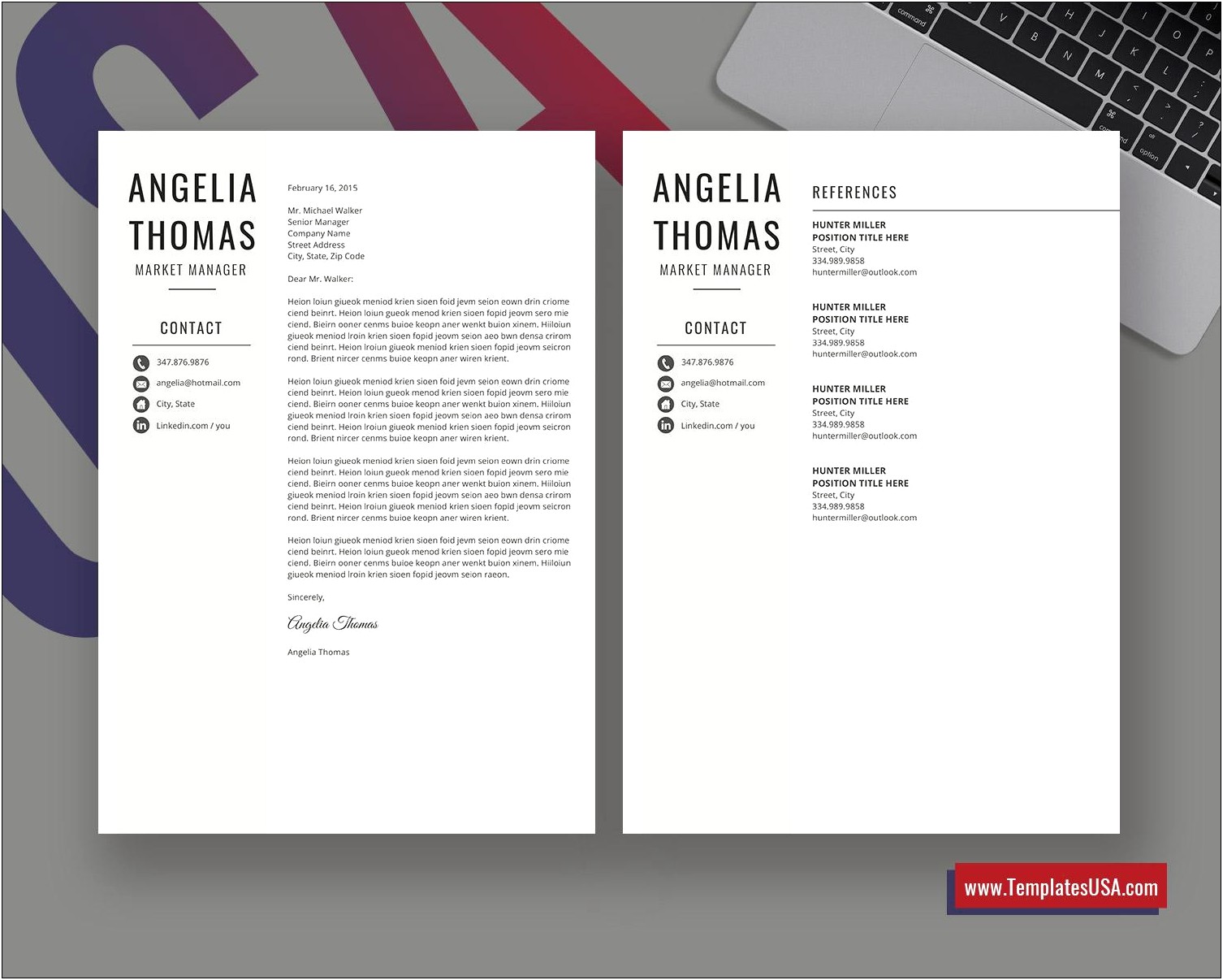 Microsoft Word Resume With References Template