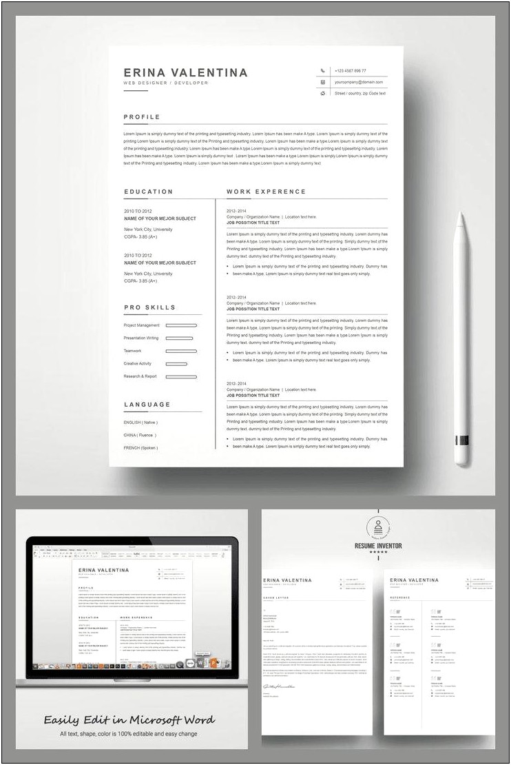 Microsoft Word Template Resume Change Shape Color
