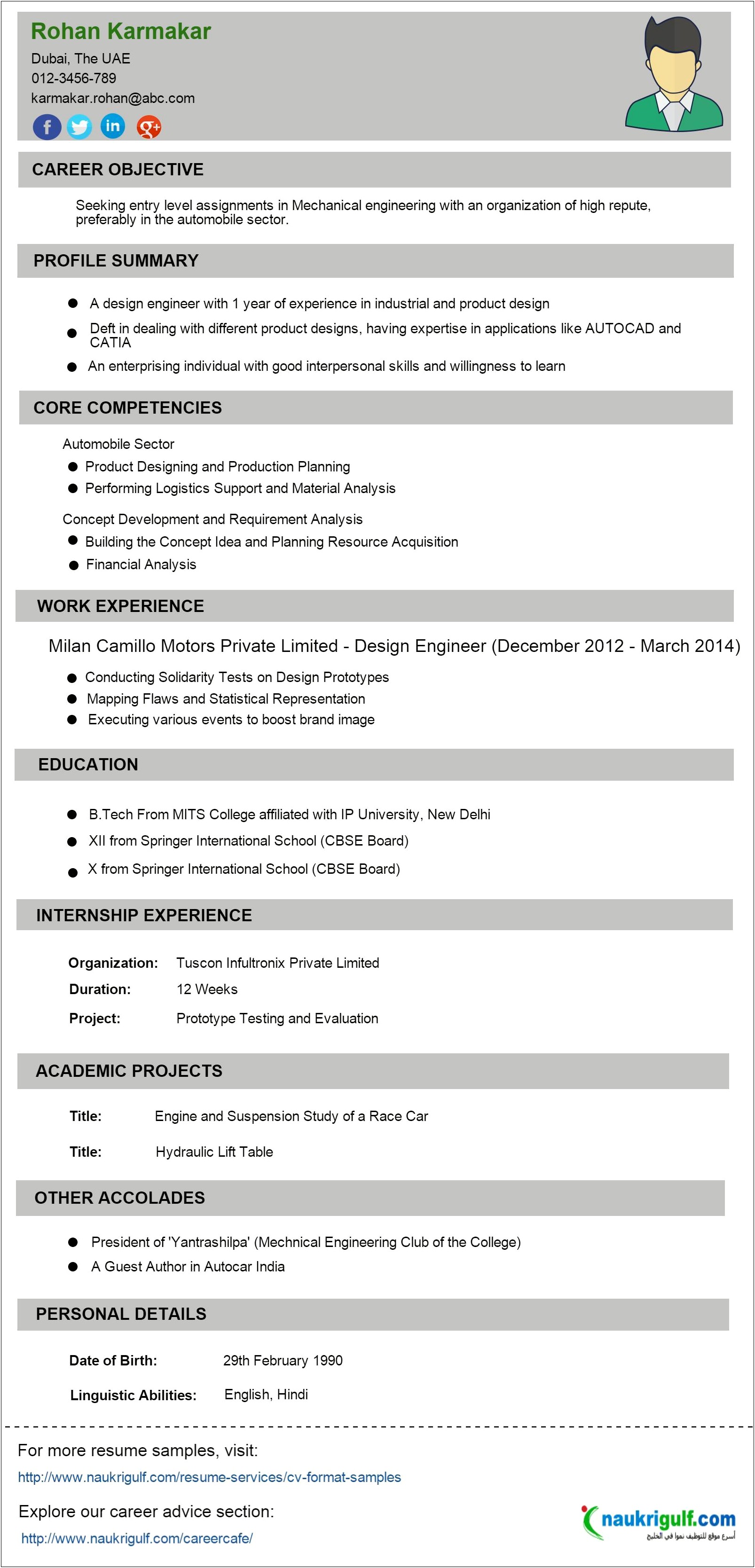 Mid Level Engineer Resume Examples