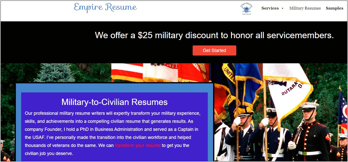 Military To Civilian Transition Resume Samples