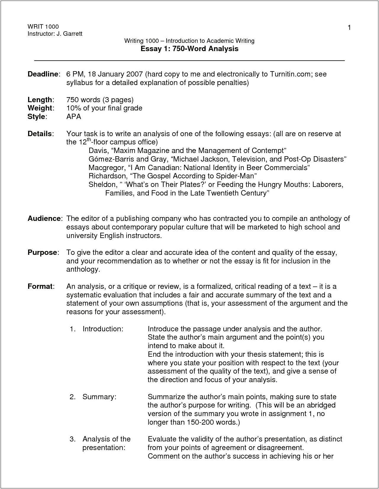 Mla Format For Resume Example