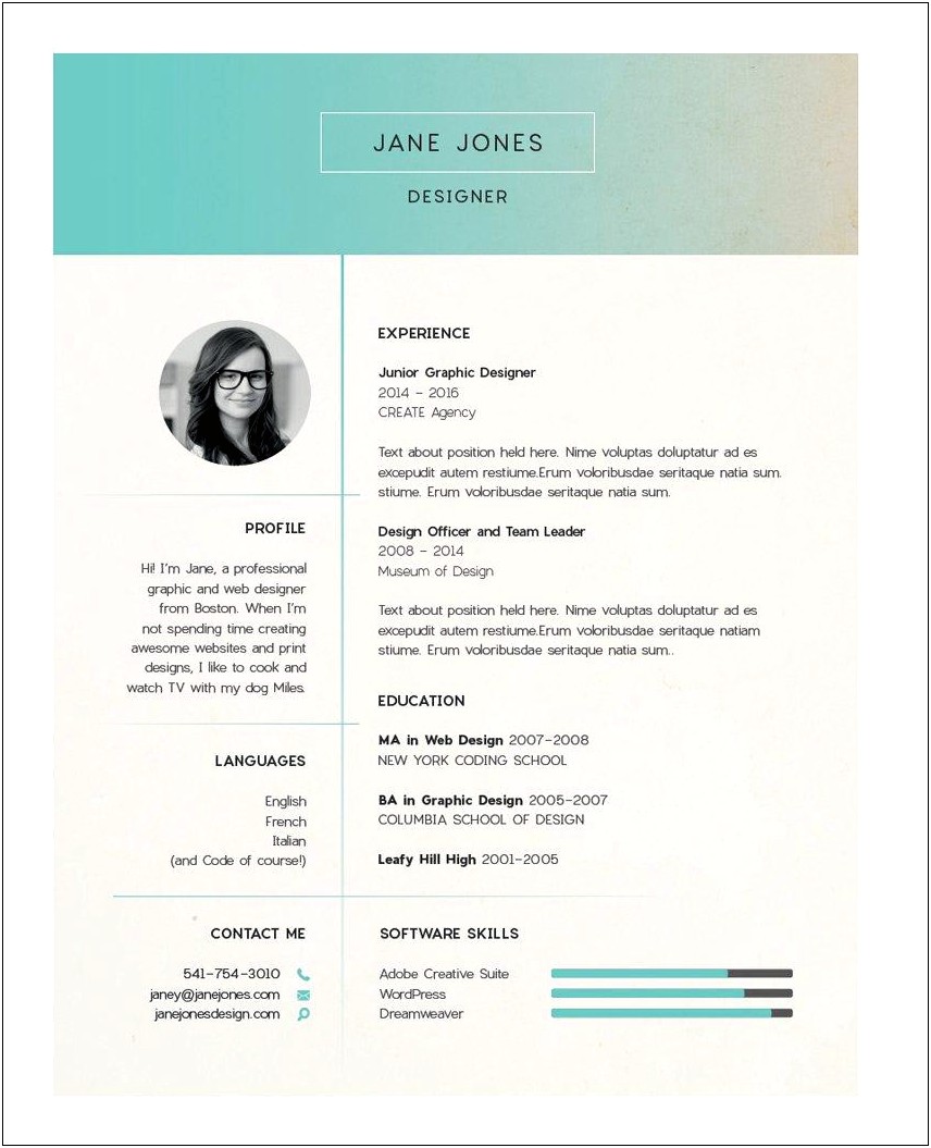 Modern Resume Laid Off After Long Time Job