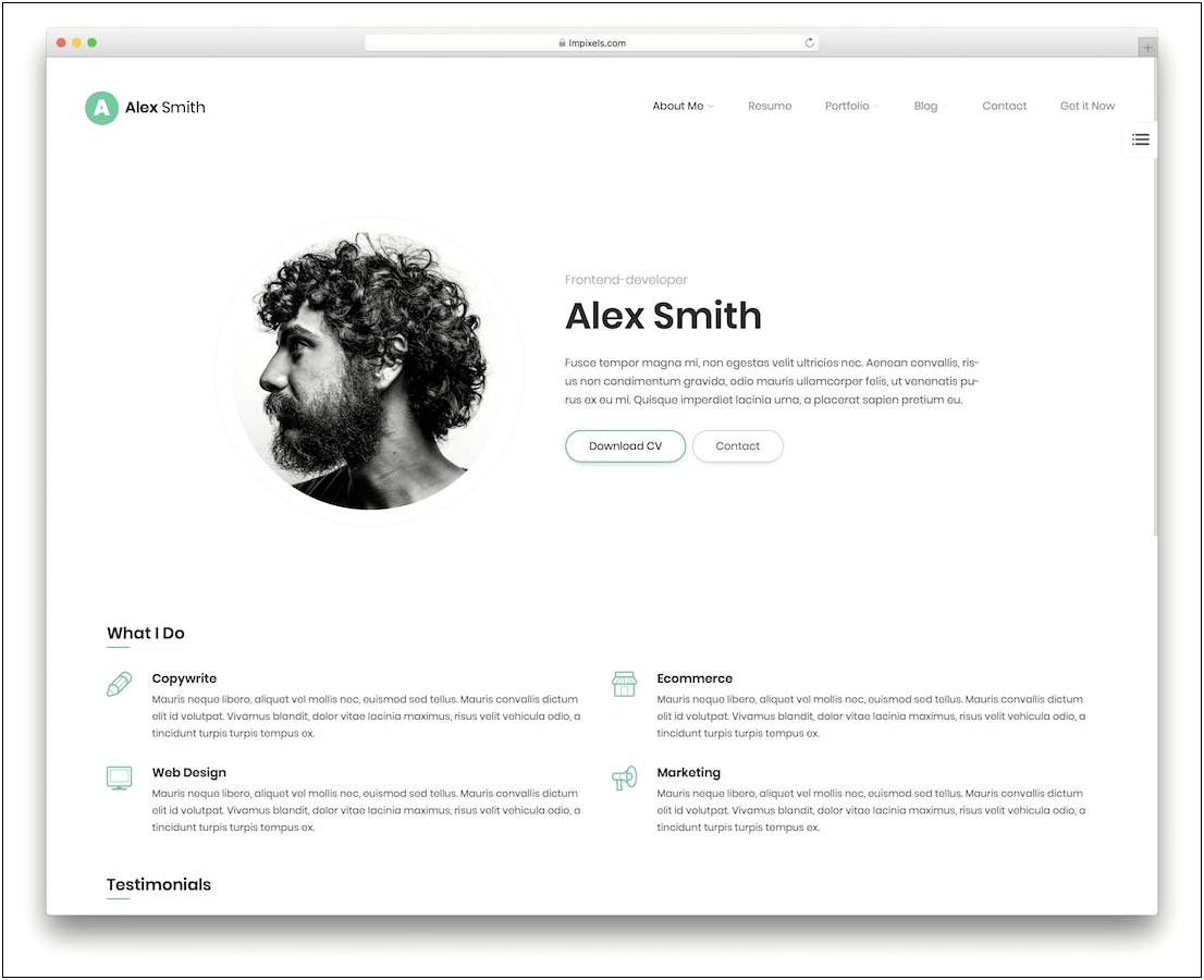 Modular Resume Samples With Initials In A Square