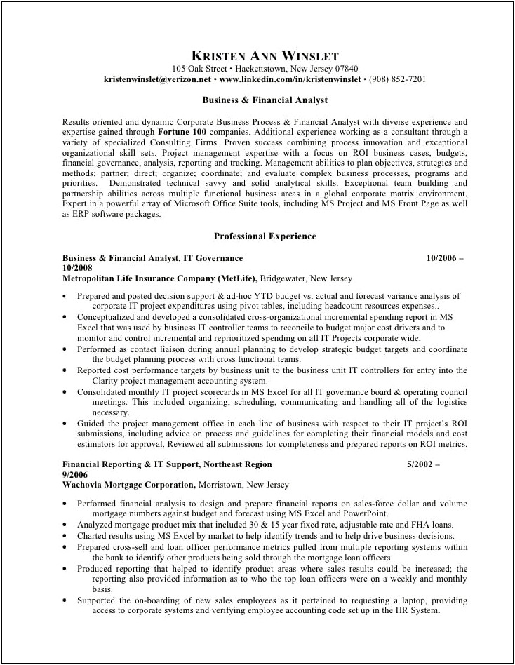 Mortgage Loan Officer Example Resume