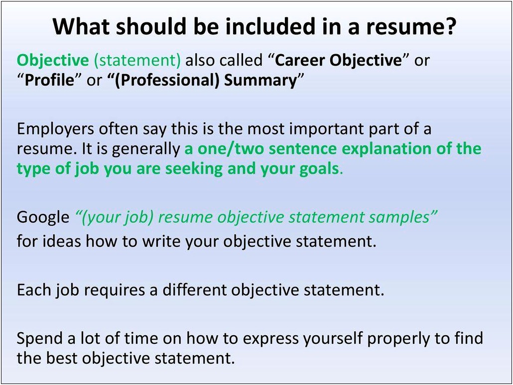 Most Impactful Objective Statements For Resume