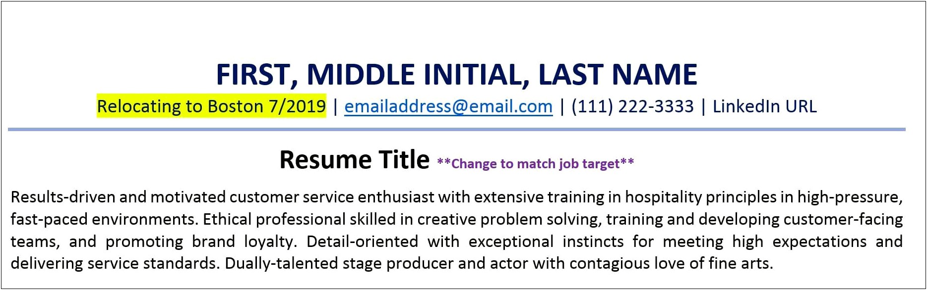 Moving Company Job Description For Resume