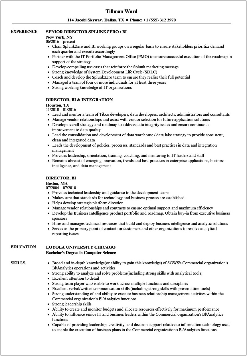 Msbi Resume For 7 Years Experience