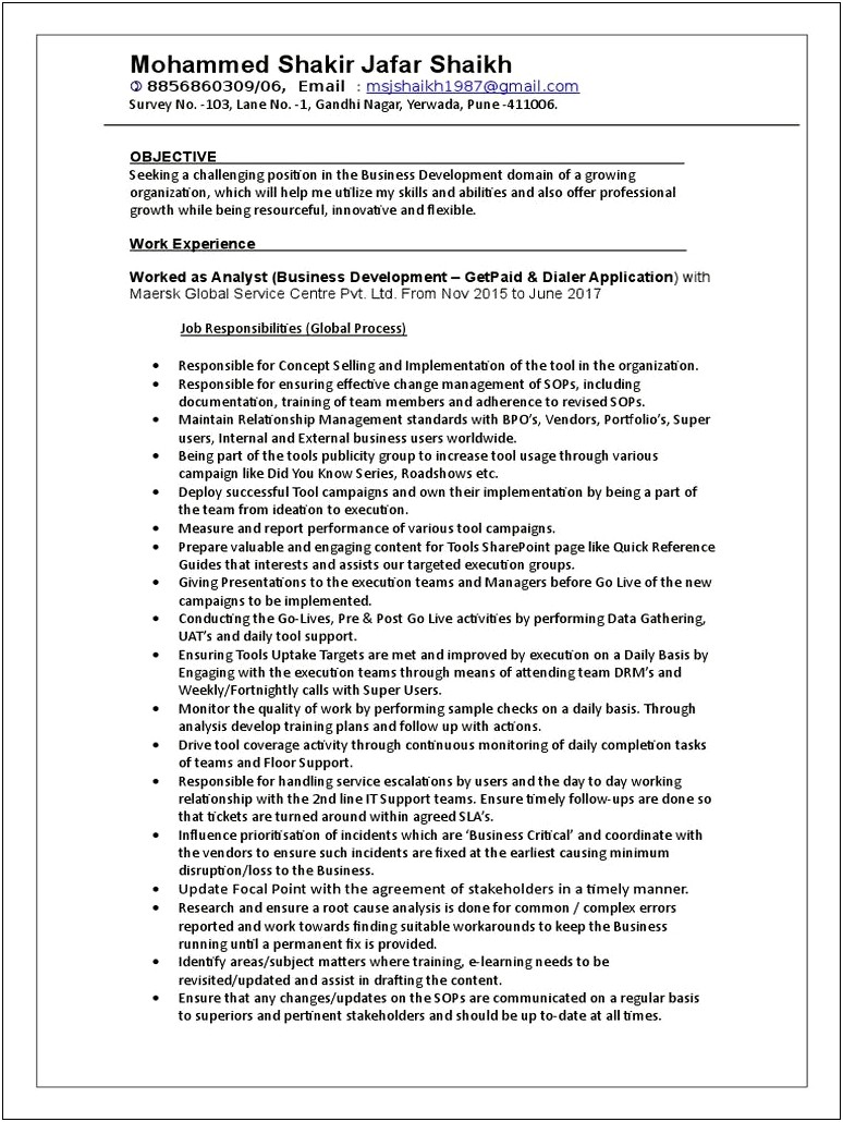 Msj Office Proficiency Sample Resume