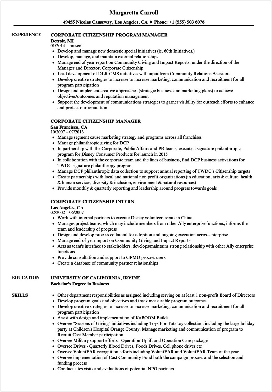 Multicultural Dual Citizen For Objective For Resume