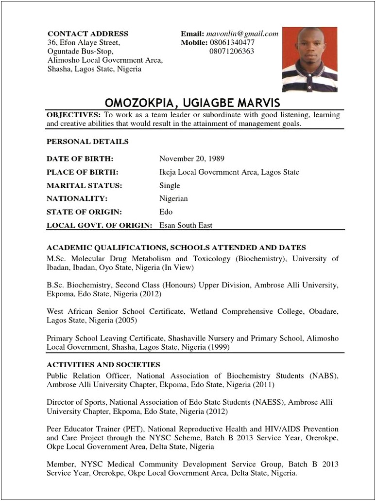 Municipal Government Objectives For Resumes