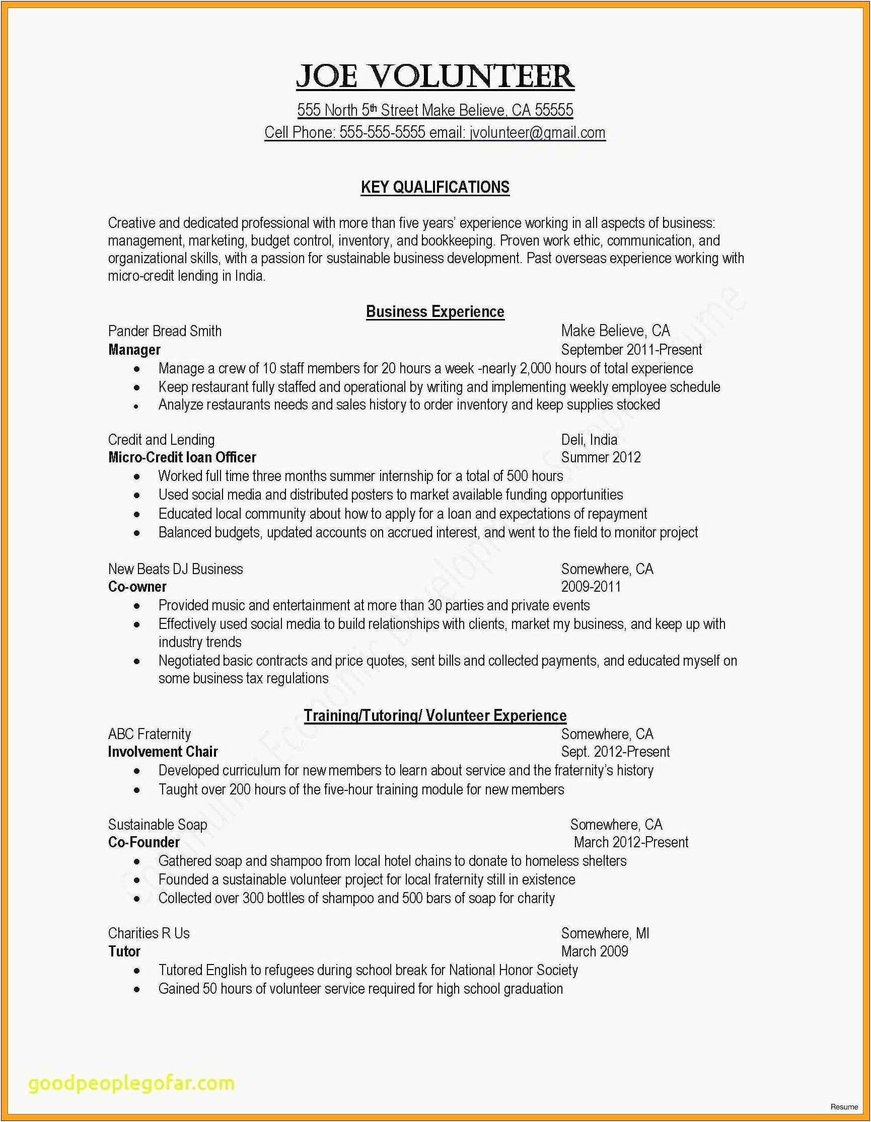 My First Job Resume Examples