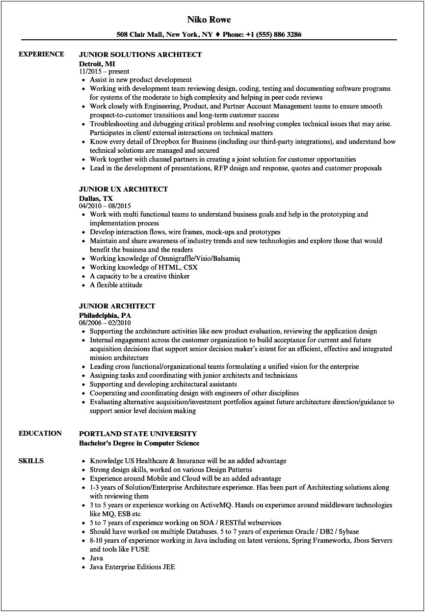 N Tier Architecture Resume Examples