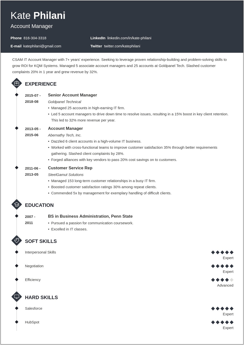 National Account Manager Resume Objective
