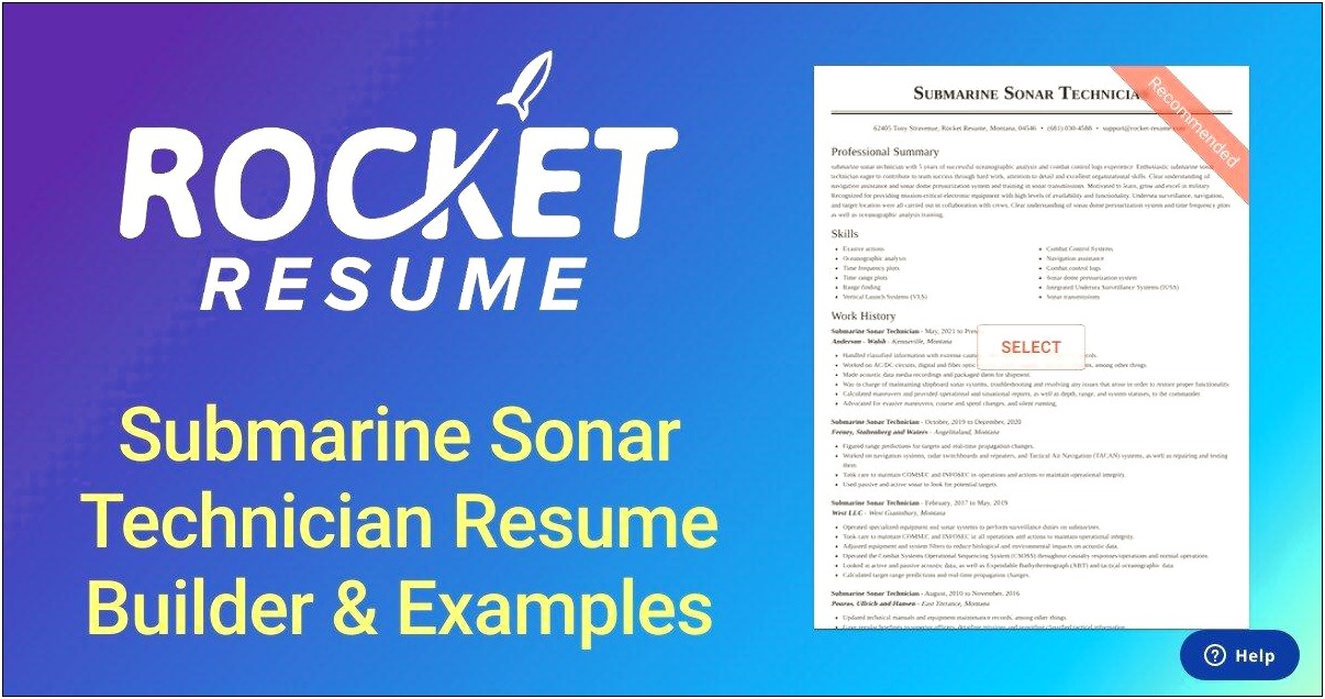 Navy Submarine Officer Resume Example