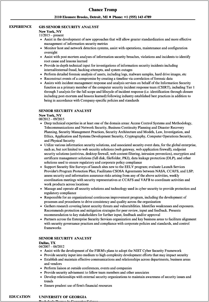 Network Security Analyst Resume Sample Objective Palo Alto