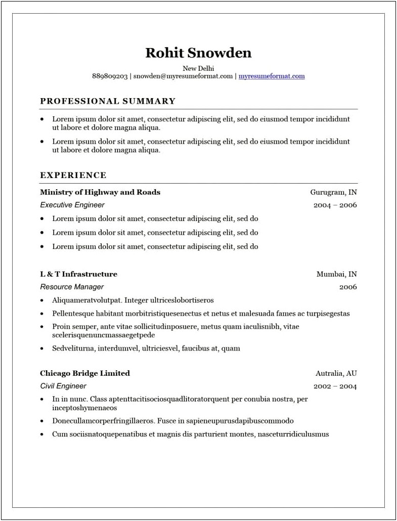 New Resume Templates Word Free Download