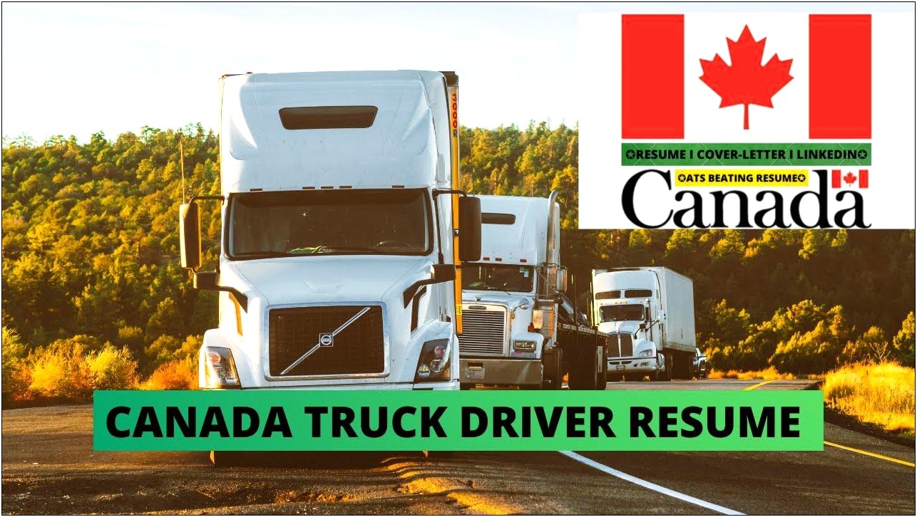 New Truck Driver Resume Sample Canada