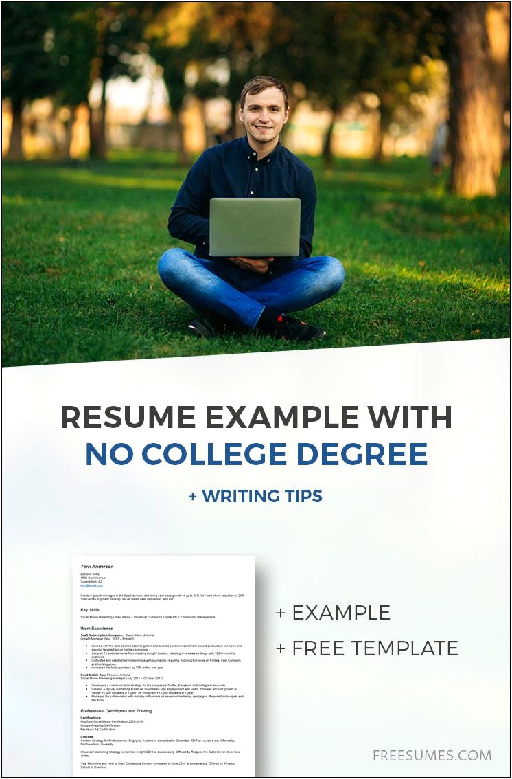 No Education Job Resume Template