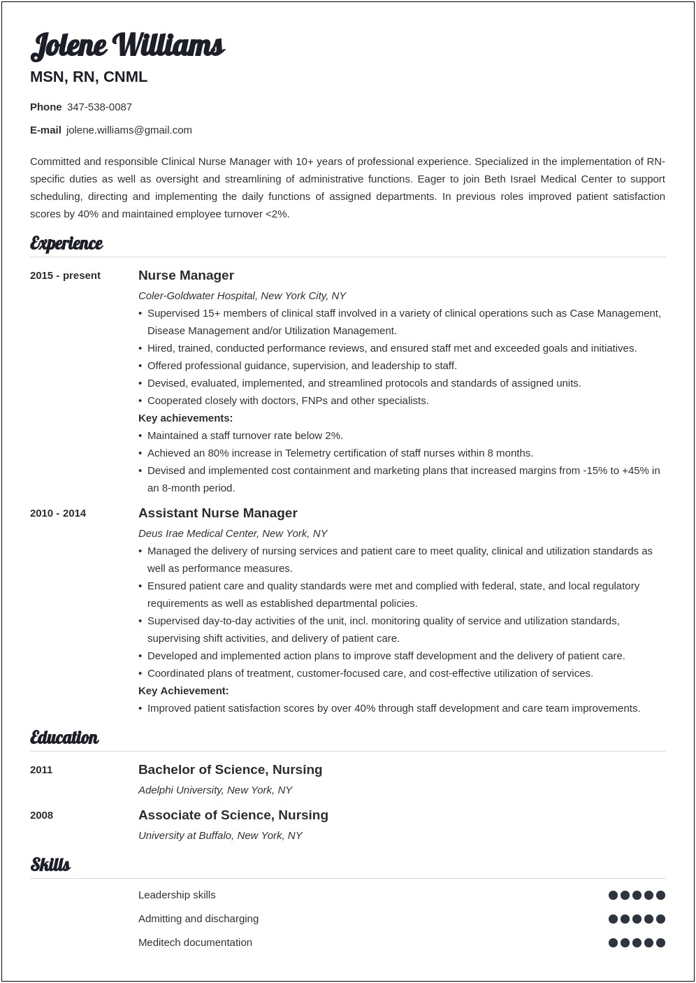 Nurse Case Manager Resume Examples