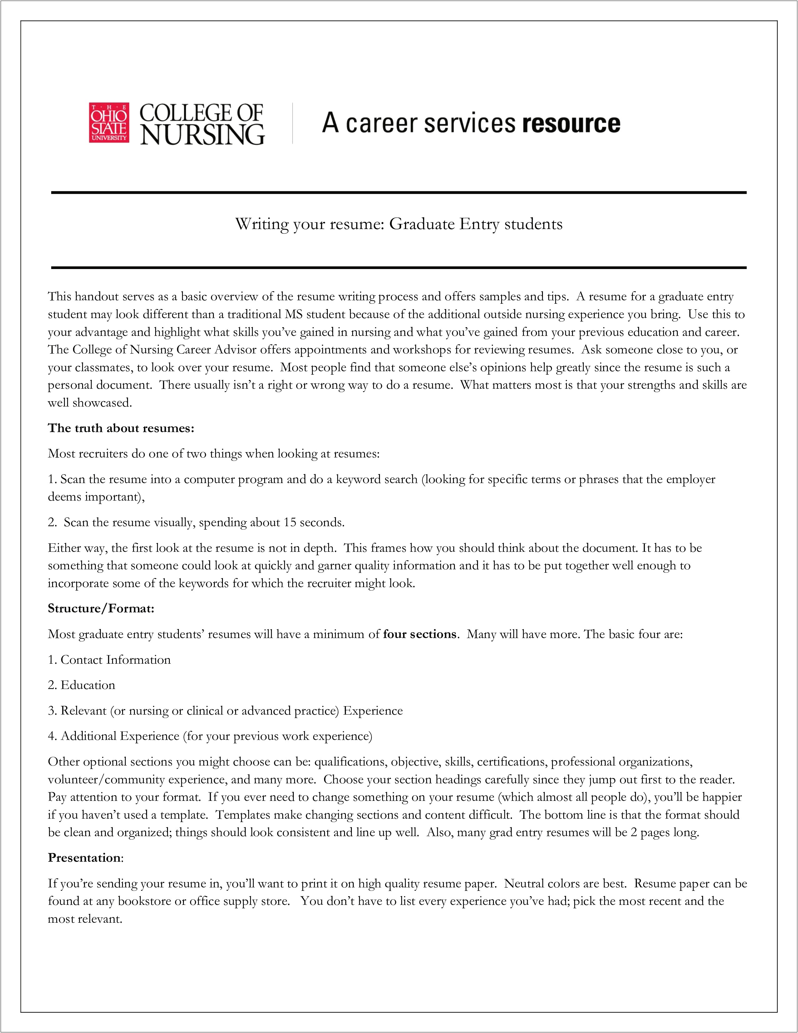 Nurse Practitioner New Grad Resume Summary