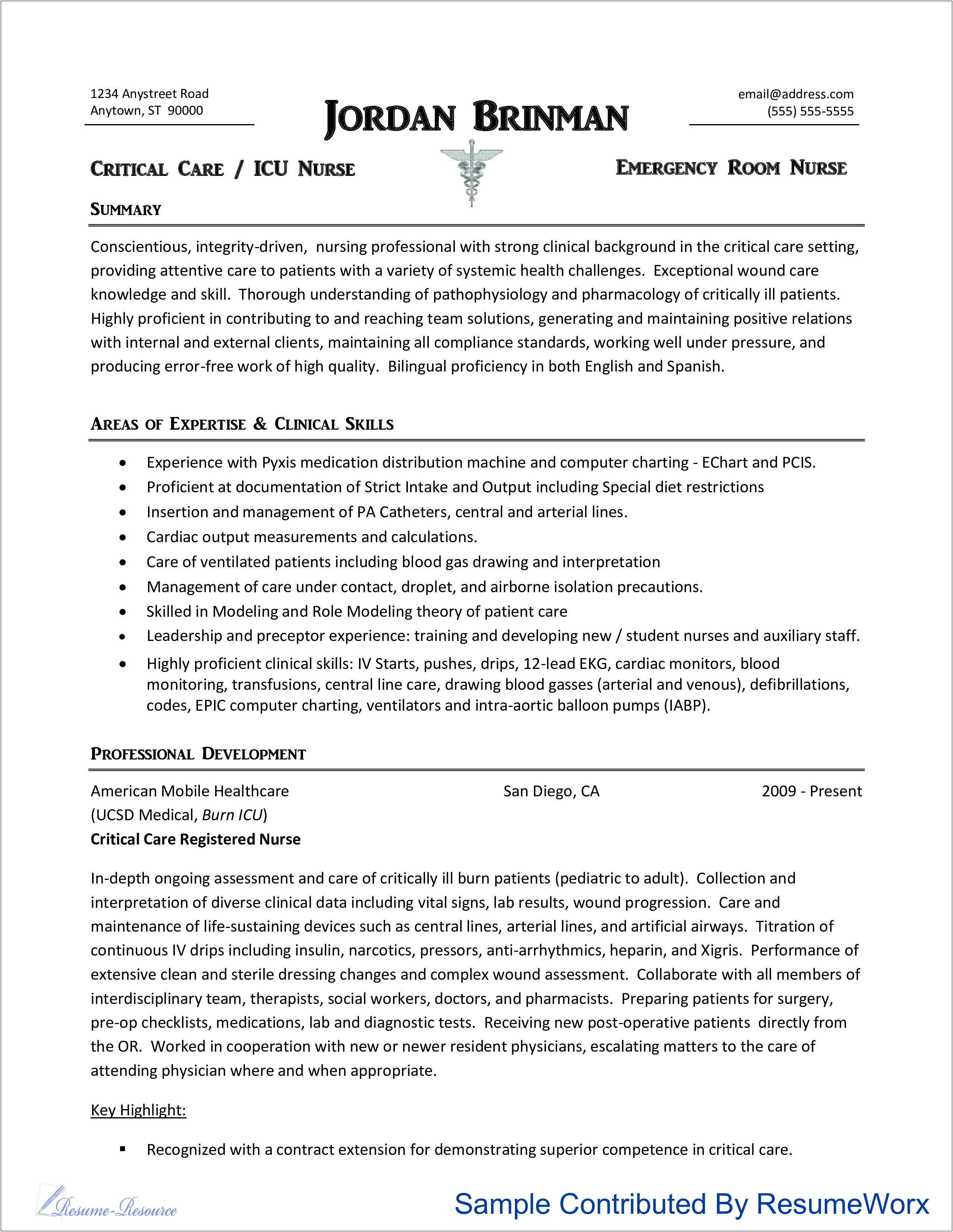 Nurse Resume Examples For Insurance Company