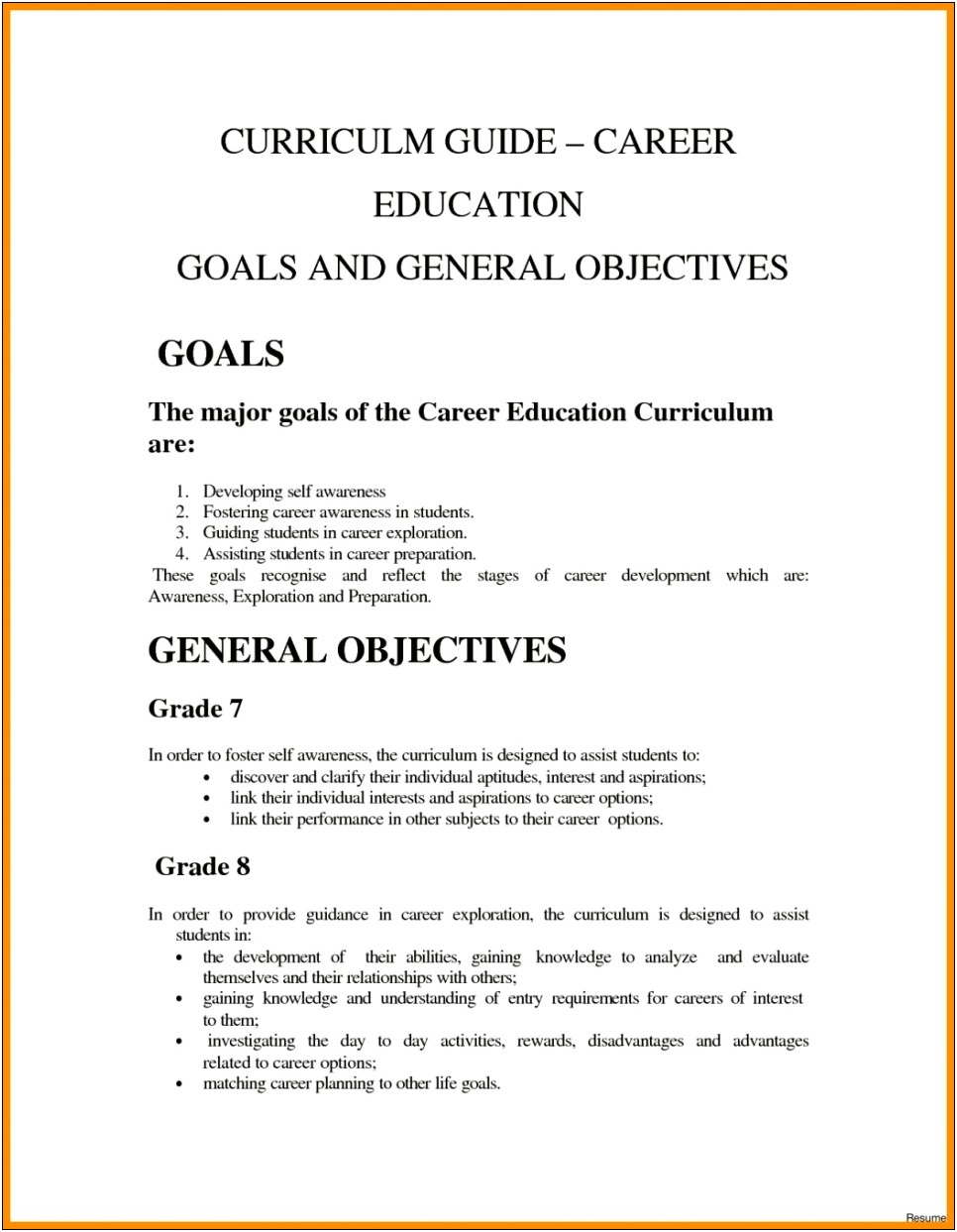 Nursing Educator Goals And Objectives For Resume