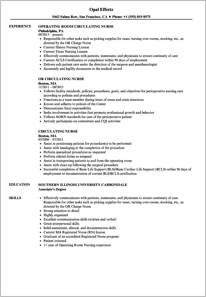Nursing Job Objective For Resume